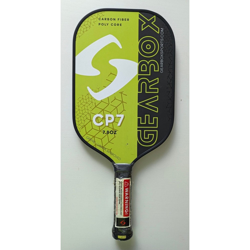 Gearbox CP7 Pickleball Paddle Carbon Fiber Poly Core 7.8oz Black Green USAPA